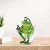 Toilet Frog Figurine Watching Phone Cartoon Frog Statue Resin Sculpture Indoor Outdoor Decoration Ornament