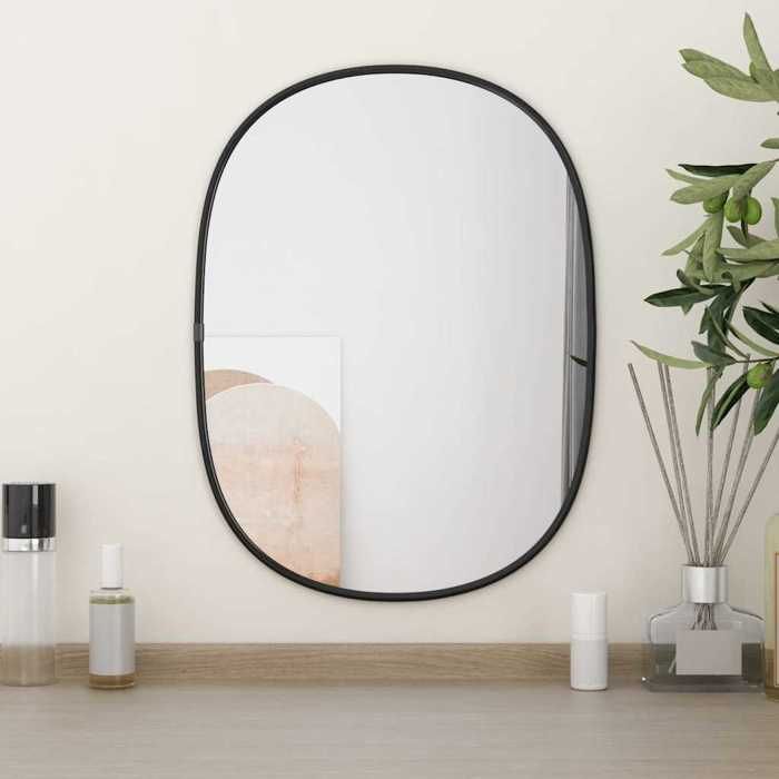 VidaXL Wall Mirror Makeup Vanity Cosmetic Bedroom Decoration Bathroom Living Room Interior Black 348222