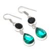 Natural Indicolite Tourmaline, Spinel 925 Sterling Silver Earring 1.89" y3F03