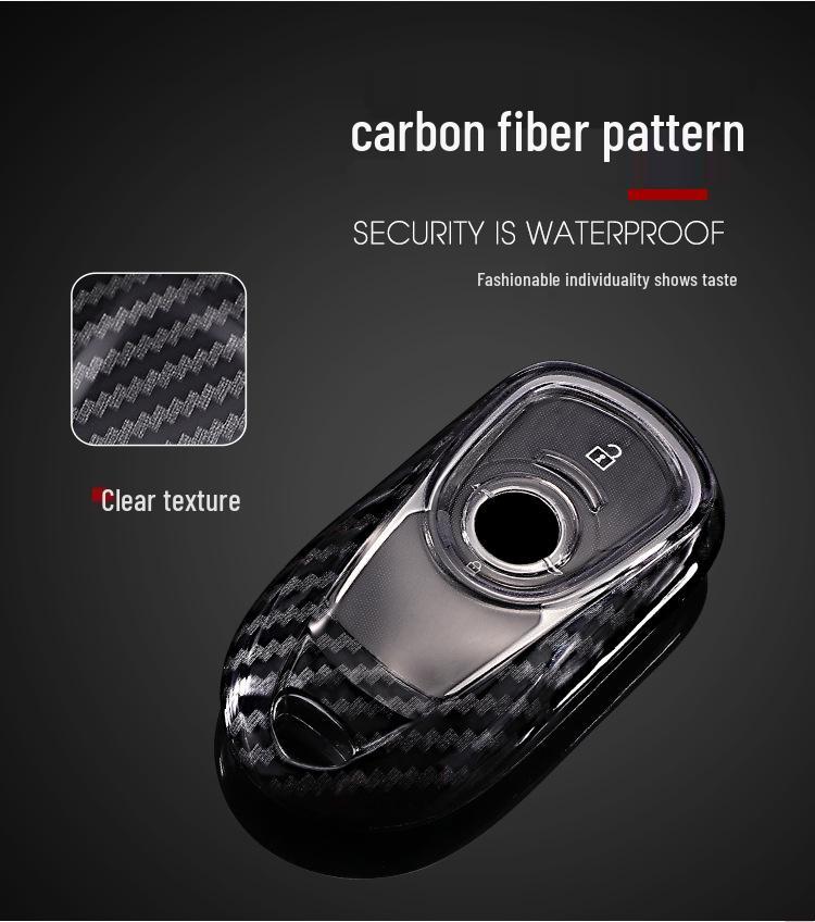 Kashiru Carbon Fiber Pattern Key Case for Buick Regal Encore - Full Wrap Protection