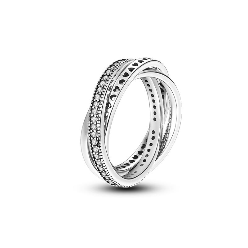 Hot Sale 925 Sterling Silver Stackable Infinite Heart Daisy Flower Ring For Women Original 925 Silver Rings Brand Jewelry Gift