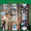 Christmas Snowman Tree Window Art Pvc Static Stickers Set Christmas Decorations