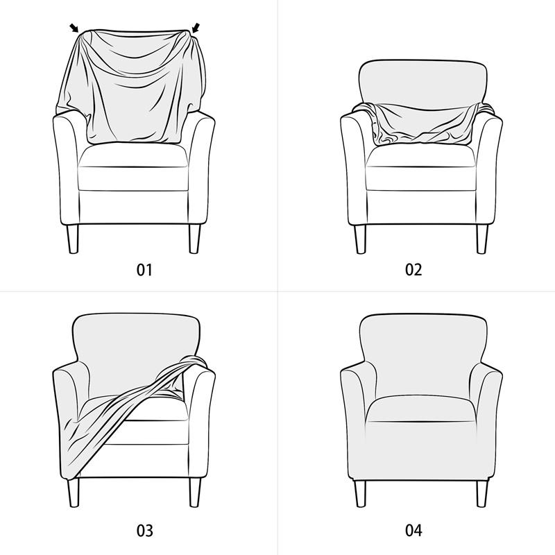 Waterproof Armchair Cover Stretch Single Sofa Slipcover Soft Elastic Single Small Chair Seater Sofa Covers For Home Club Hotel