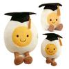 14/25/40CM Kawaii Toy Boiled Egg with Doctorial Hat Funny Egg Pillow Stuffed Soft Dolls Graduation Birthday Gift
