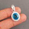 Swiss Blue Topaz Gemstone 925 Sterling Silver Jewelry Handcrafted Pendant 1.20" PP-7-8