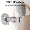 360° Adjustable Plastic Shower Head Holder Set with Suction Cup Wall Mount Bracket - Bathroom Fixture Hardware Accessories