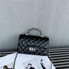 Leather Rhombus Chain Bag Women's Handbag High-end New Versatile Single Shoulder Messenger Small Square Bag