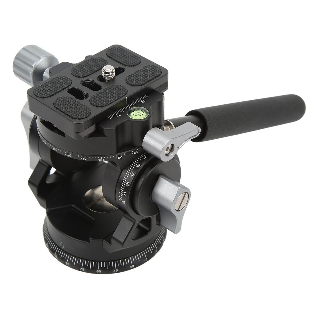 Camera Panoramic Tripod Head Aluminium Alloy with Handle Light Camera Fluid Head for Shooting SLR