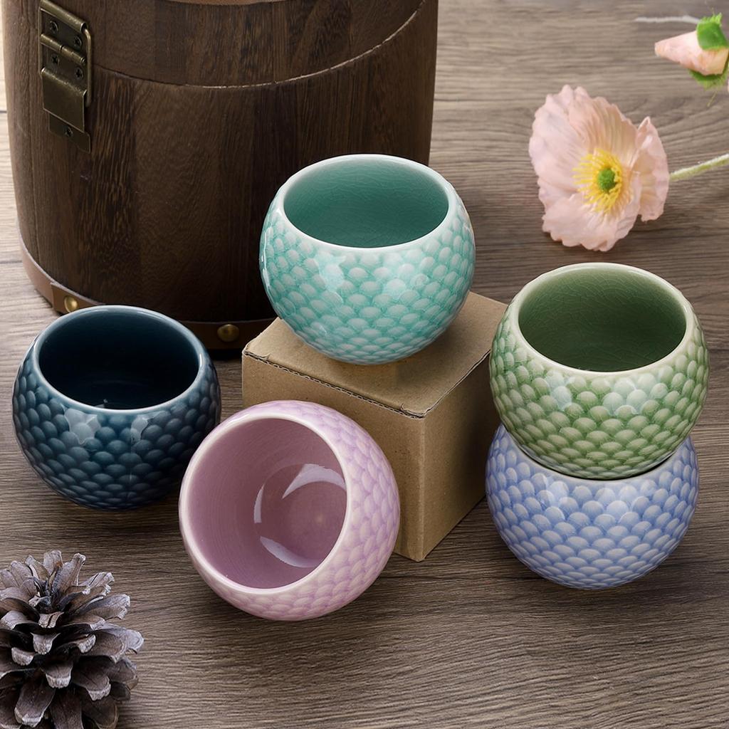 Uxcell Handmade Tea Bowl, 150ml5oz, Chinese-Japanese Ceramic Tea Bowl, Gongfu Tea Set, Dark Purple, Home Gift