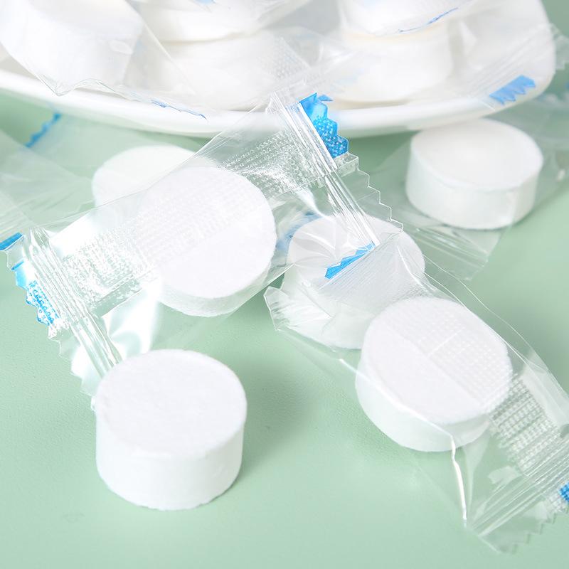 Compressed Towel 100 Pcs Mini Disposable Portable Face Towel Cotton Tissue Facial Cleansing Towel Travel Sports Outdoor