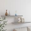 VidaXL Floating Wall Shelves 2 Pcs Concrete Grey 80x23.5x3.8 Cm MDF