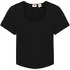 Levis Soft Casual Slim Fit Solid Color Short Sleeve T-Shirt Women Tops Black 003SU-0000