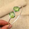 Lovely Green Amethyst Gemstone Handmade Jewelry 925 Sterling Silver Cuff Bangle For Women