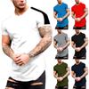 Summer Men's Round Neck Color Matching Short Sleeved Loose Casual T-shirt