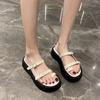 Korean Version Trend Slippers 2024 Summer New Fashion Thick Soled Versatile Casual Open Toe Anti-Slip Daily Women's Sandals