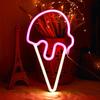 Ice Cream LED Neon Signs for Wall Decor Battery Power Luminous Neon Lamp for Wedding Birthday Party Holiday DIY Decorations