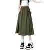 Summer 2025 Women's Drawstring High-Waist A-Line Workwear Skirt