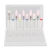 10pcs Nail Drill Bit Portable Ceramic Cuticle Remover Bits with 20 Hole Storage Box for Nail Artist