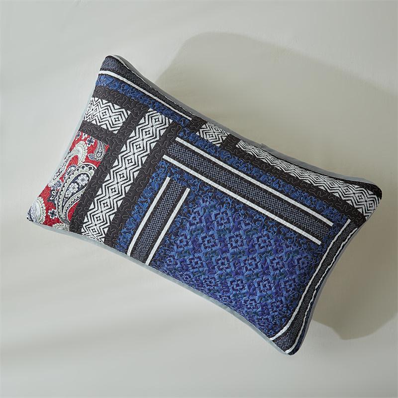 3pcs Set Ultrasonic Wash Cotton Printed Pastoral Quilted Bedspread Soft Breathable Bedsheet with 2 Pcs Pillowcase