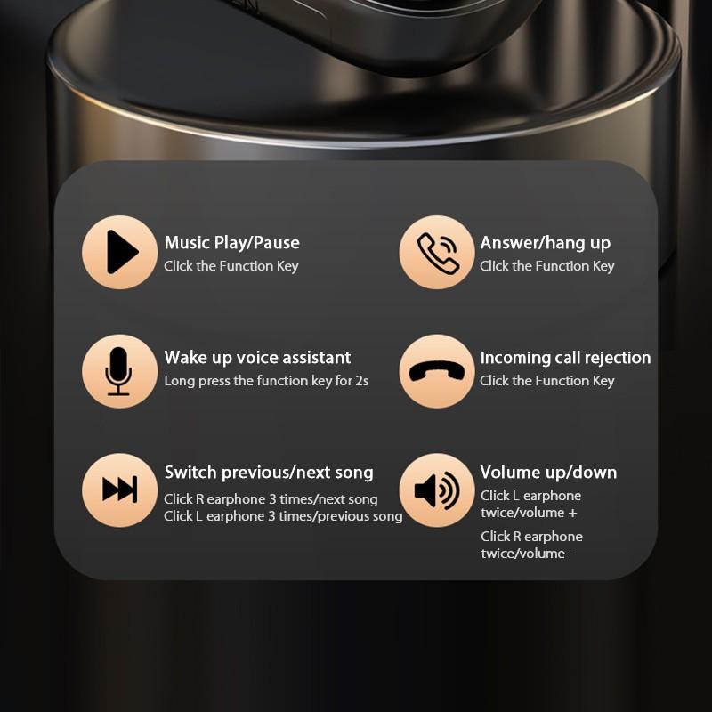 OWS Bluetooth 5,3 Спортивная гарнитура с зажимом для наушников Безболезненное ношение наушников Стереозвук Музыка Беспроводные наушники