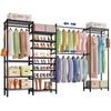 Fainyearn Clothes with Large Clothing Steel Shelf Height Clothes Width X Depth X Height 182cm Rack, Sturdy, Expandable, Wardrobe, Shelves, Capacity,