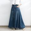 Plus Size Denim Long Skirt Women's Autumn Thin Drape Half-length A-line Umbrella Skirt High Waist