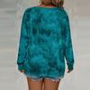 Women's Fashionable Loose-Fit Plus-Size Tie-Dye Printed Long-Sleeve T-Shirt