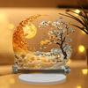 Moon Acrylic Ornament 2D Moon And Plum Tree Decoration Crescent Moon Centerpiece with