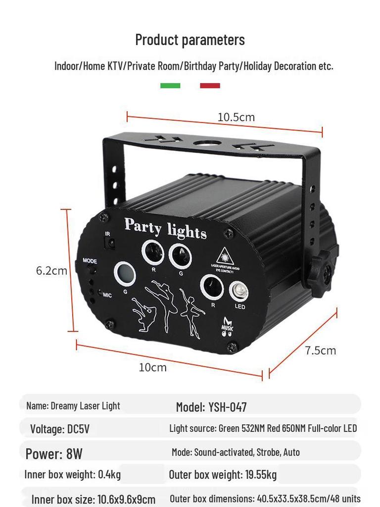 Aurora Dream Mini Beam Starry Sky Laser Projector Stage Light