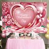 Happy Valentines Day Background Banner Pink Red Valentines Heart Backdrop Valentines Party Decorations Home Photography Backdrop