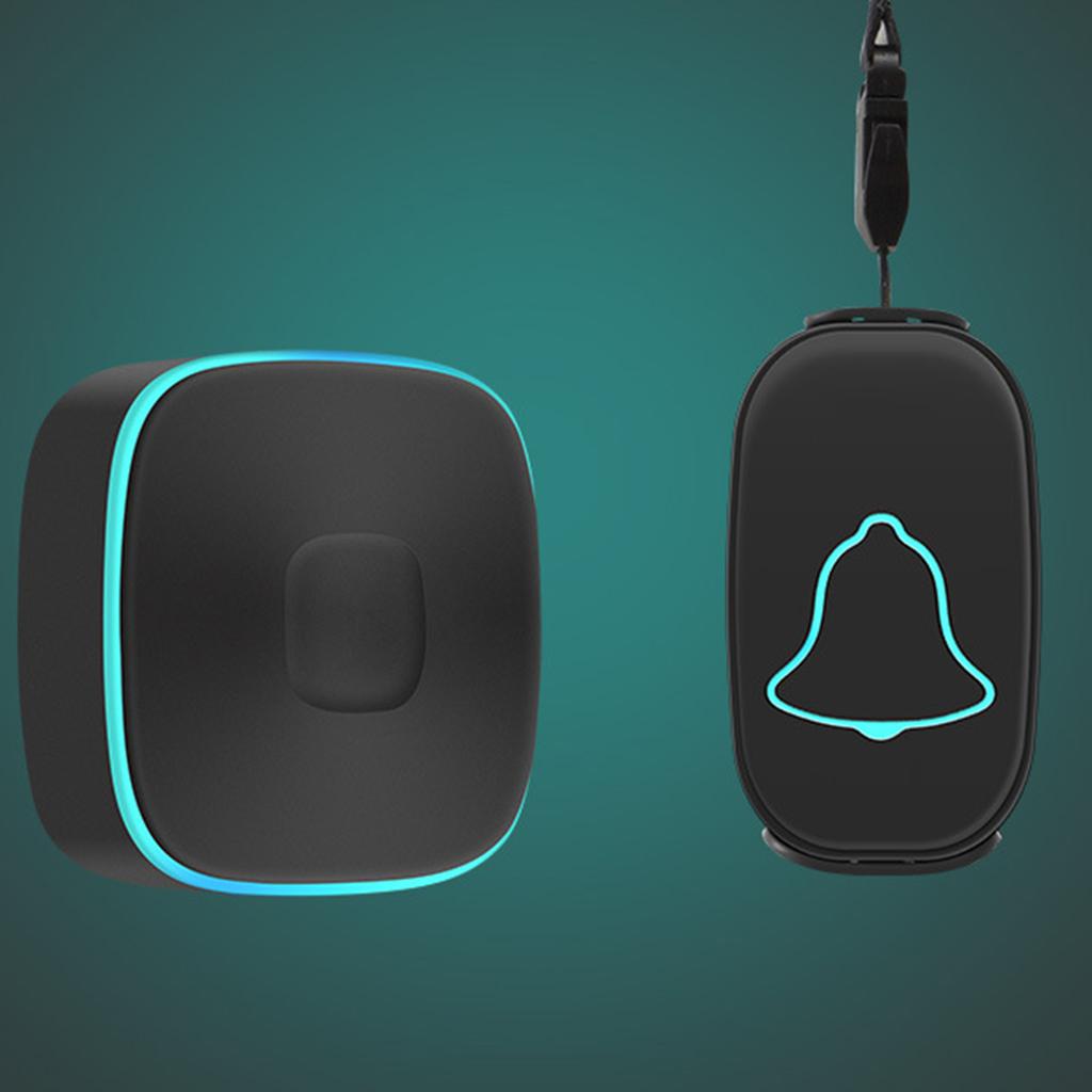 Wireless Doorbell Waterproof with 1 Transmitter and 1 Receiver One Button Alarm Caregiver Pager