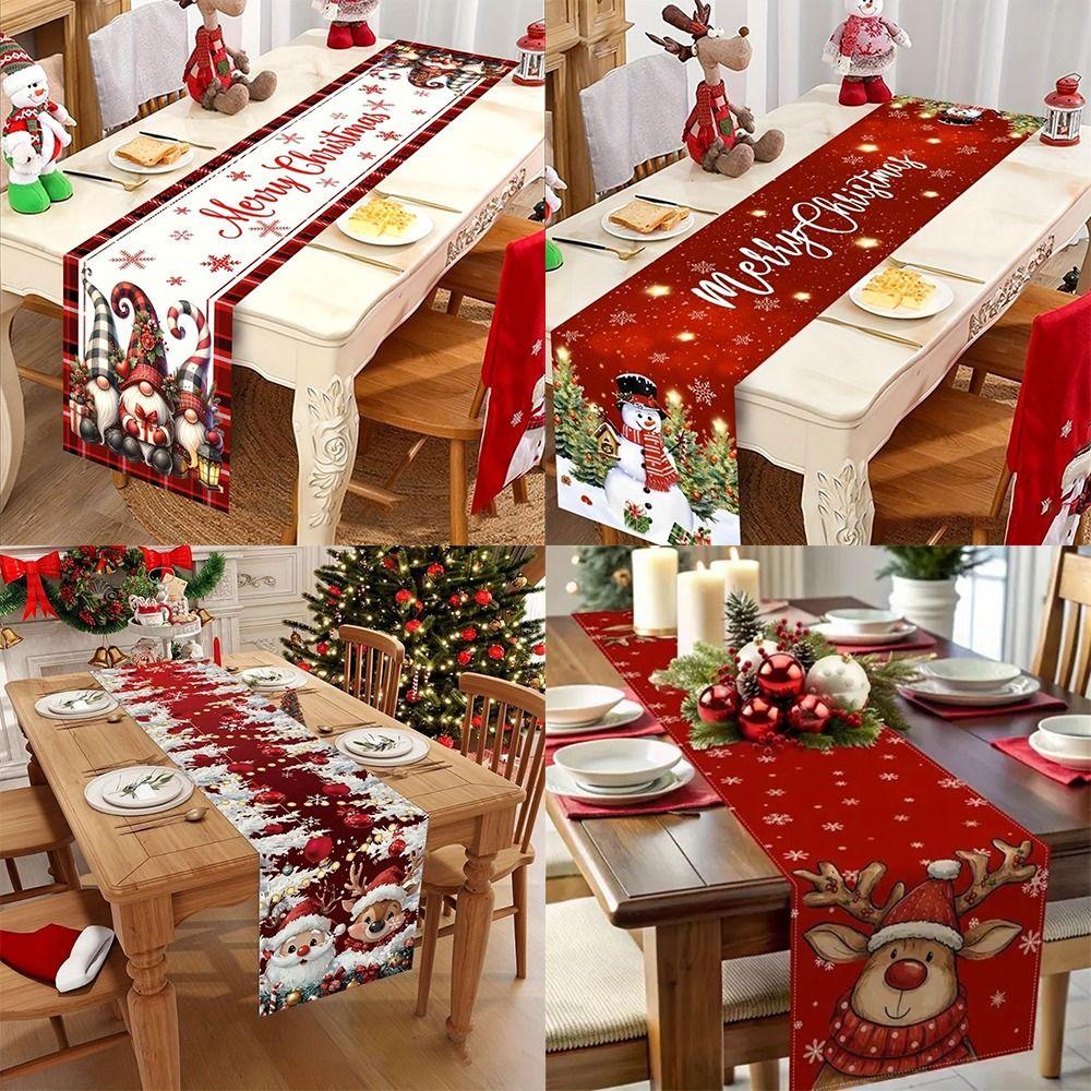 New Year Xmas Table Flag Cover Santa Claus Christmas Tablecloth  Christmas Party