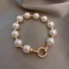 New Arrival Retro Light Luxury Elegant Zircon Circle Pearl Bracelet for Women Fashion Sweet Crystal Jewelry Party Gifts