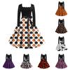 Women's Casual Fashion Halloween Print Vintage Long Sleeve Dress