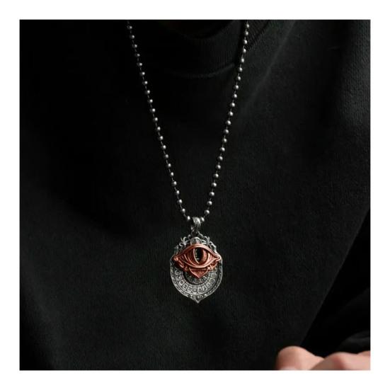 Tarot Vision Necklace All-Seeing Eye Pendant Necklace Tarot Card Symbol Pendant with Smooth Rotation Mystic Divination for Spiritual Guidance Fate