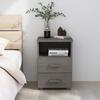 VidaXL Bedside Table HAMAR Light Grey 40x35x62 Cm Solid Pine Wood 340415