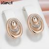 Kinel White Zircon Round Pocket Earrings For Women Rose Gold Color Vintage Earrings Fine Jewelry