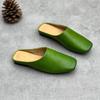 Fashion GKTINOO 2025 Summer New Genuine Leather Soft Sole Flat Slippers Retro Solid Color Versatile Women's Shoes Outside Slides