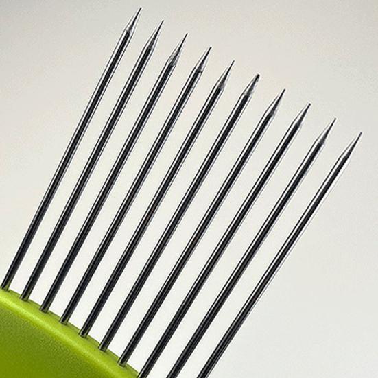 1 Set Onion Cutter Stainless Steel Potato Tomato Slicing Holder Non-Slip Grip Vegetable Lemon Slicer Chopper for Kitchen