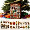 2025 Farm Advent Calendar Box 24 Days Mini Animals Vegetables Fruits Toys for Kids Christmas Countdown Decor for Home Car