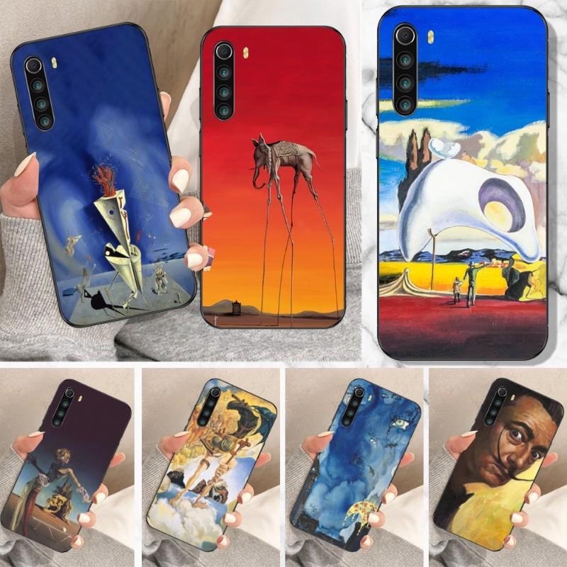 Retro Art Salvador Dali Painting Phone Case For Xiaomi Redmi Note 11 10 9T 8 7 Pro Redmi 10 9 9A 9C 8 7 6 Soft Black Phone Cover