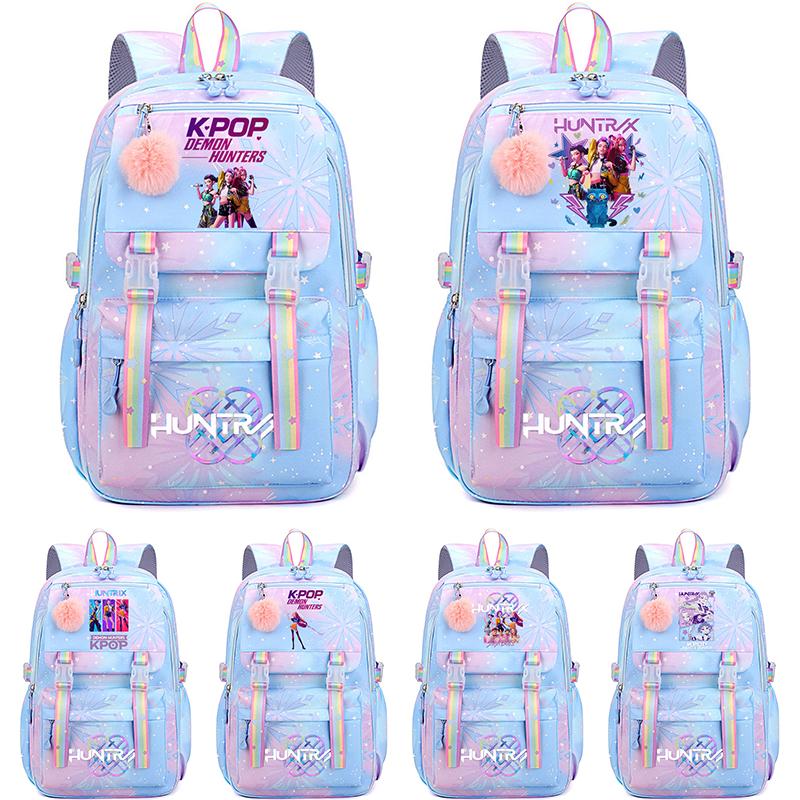 Cute Anime K-Pop Demon Hunters Printed Large Capacity Waterproof Backpack Teenger Student Girl Boy Schoolbag Bookbag Women Travel Bag Rucksak