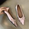 2024 Leather Spring Autumn Handmade Bowknot Flats Ballerina Shoes Women Loafers Low Heel Women Flats Shoes D395