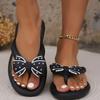 New Summer Fashion Casual Bow Women's Slippers Sexy Solid Color Flat Bottom Open Toe Flip Flop Sandals NO:5588-1
