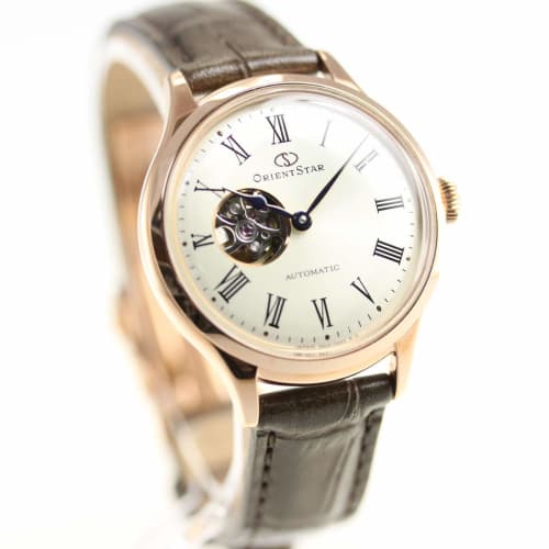 Orient Star RK-ND0003S Women's Automatic Watch, Classic Semi-Skeleton, Mechanical, Made In Japan, with 2-Year Manufacturer's Warranty, Open Heart, Whi