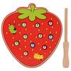 Fruit Shape Children Educational Toys Catching Worms Games with Magnetic Stick (Strawberry)