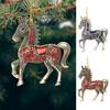 Rhinestone Horse Ornament Elegant Christmas Tree Decoration with Keychain 2D Acrylic Hanging Decor Equestrian Gift for Horse Lovers