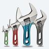 Adjustable Wrench Large Opening Short Handle Mini Monkey Spanner Laser Scale Rubber Wrapped Key Plumbing Pipeline Bathroom Tools