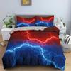Thunder and Lightning Duvet Cover Set Cloud Natural Disaster Landscape Bedding Set for Kid Teen Adult Polyester Comforter Cover
