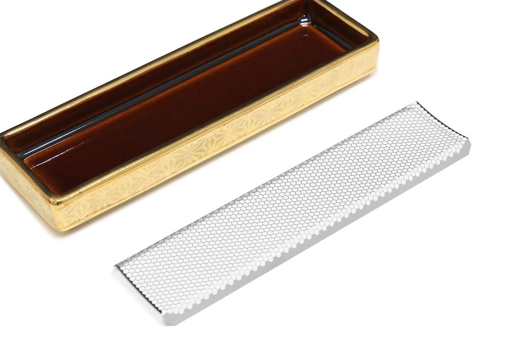 Yamako Incense Horizontal Incense For Buddhist Gold Hemp Made In Stainless Steel Net Width Holder, Holder, Altars, Leaf, Japan, Ceramic, Included,